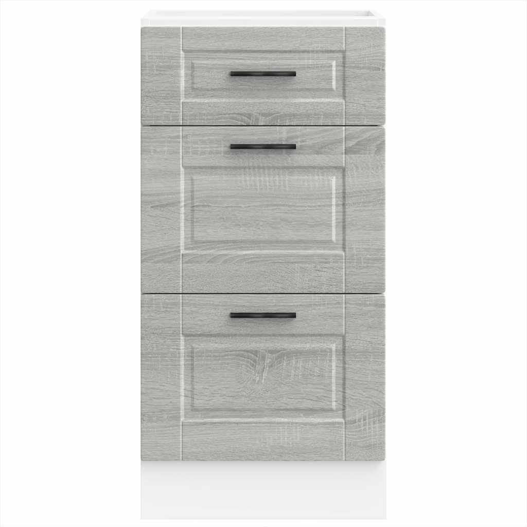 vidaXL Meuble bas de cuisine Porto gris et sonoma bois d'ingénierie