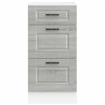 vidaXL Meuble bas de cuisine Porto gris et sonoma bois d'ingénierie