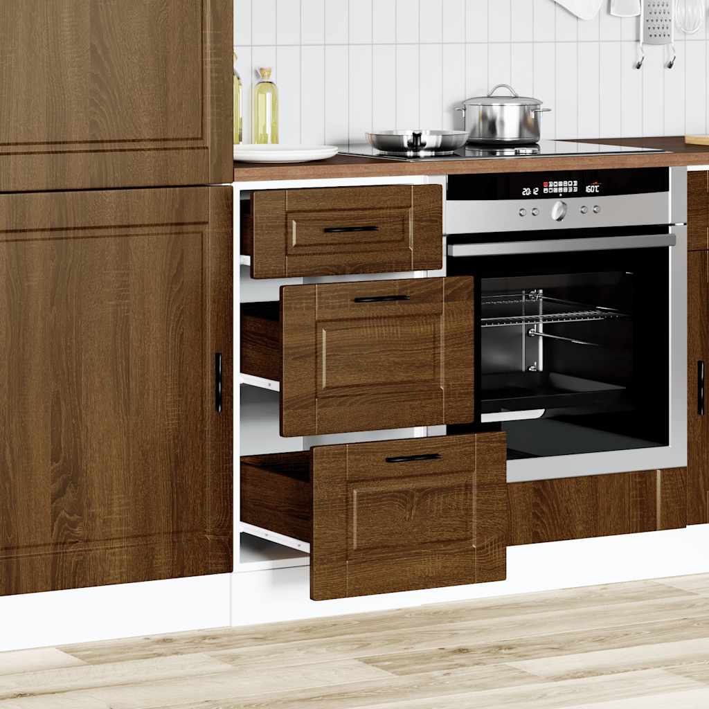vidaXL Küchenunterschrank Porto Braun Eichen-Optik Holzwerkstoff