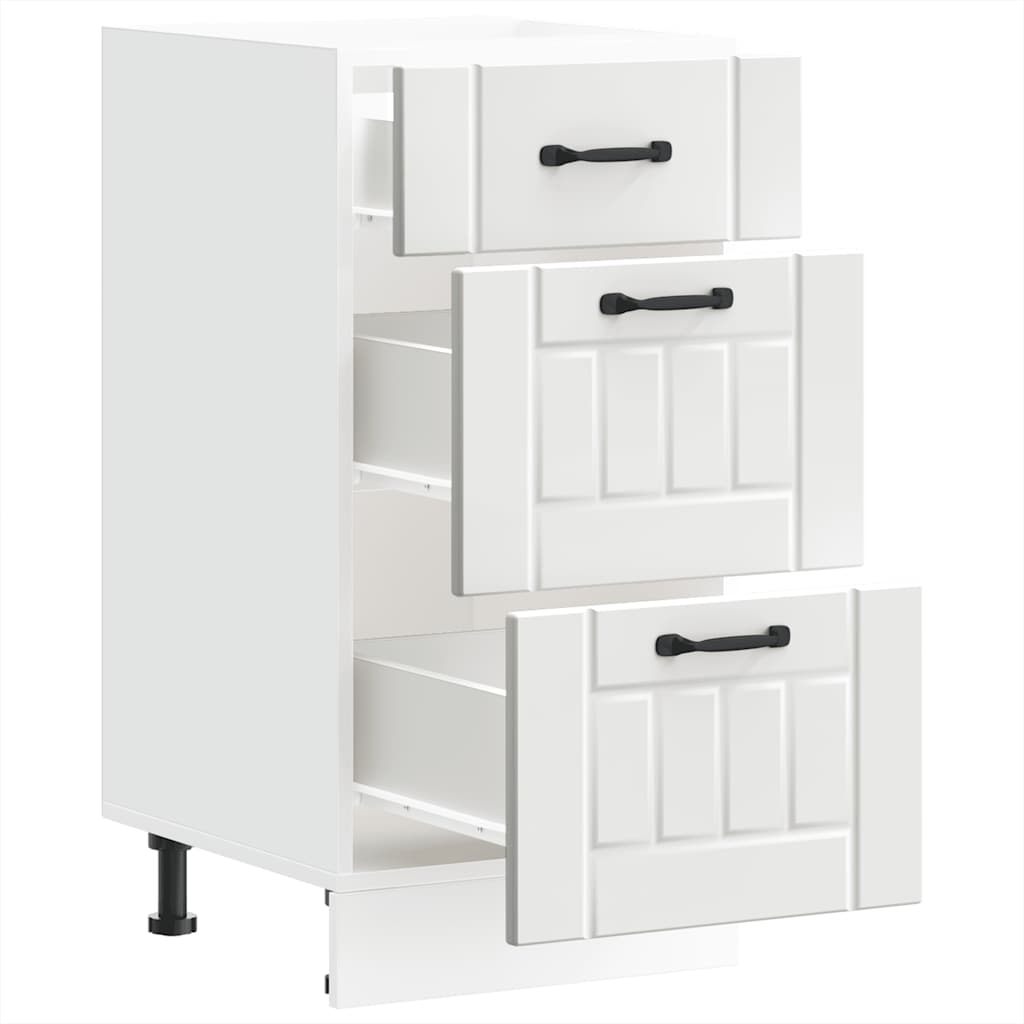 vidaXL Meuble bas de cuisine Lucca Blanc Bois d'ingénierie