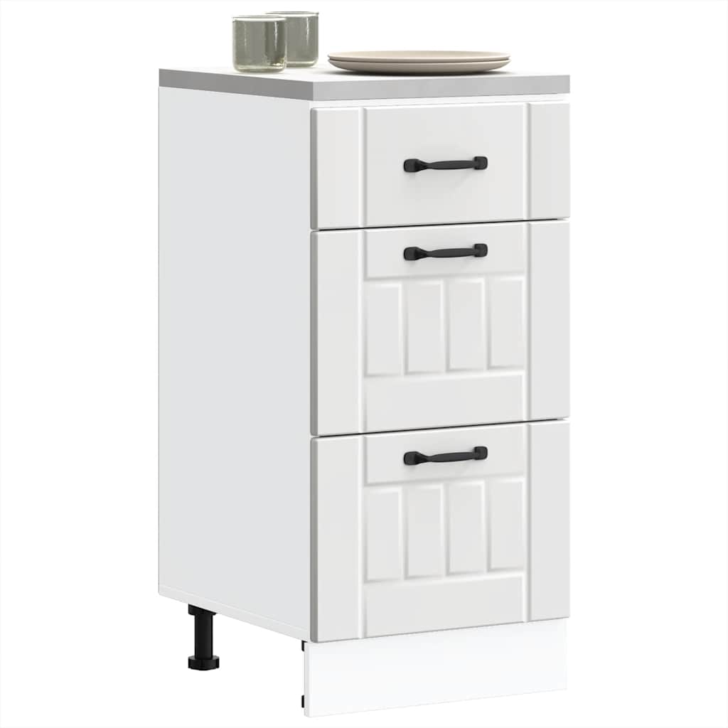 vidaXL Meuble bas de cuisine Lucca Blanc Bois d'ingénierie