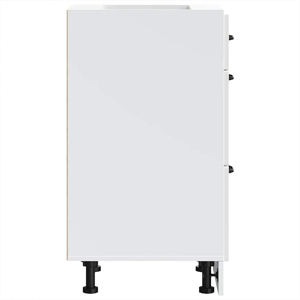 Küchenunterschrank „Lucca“ Hochglanz-Weiß Holzwerkstoff