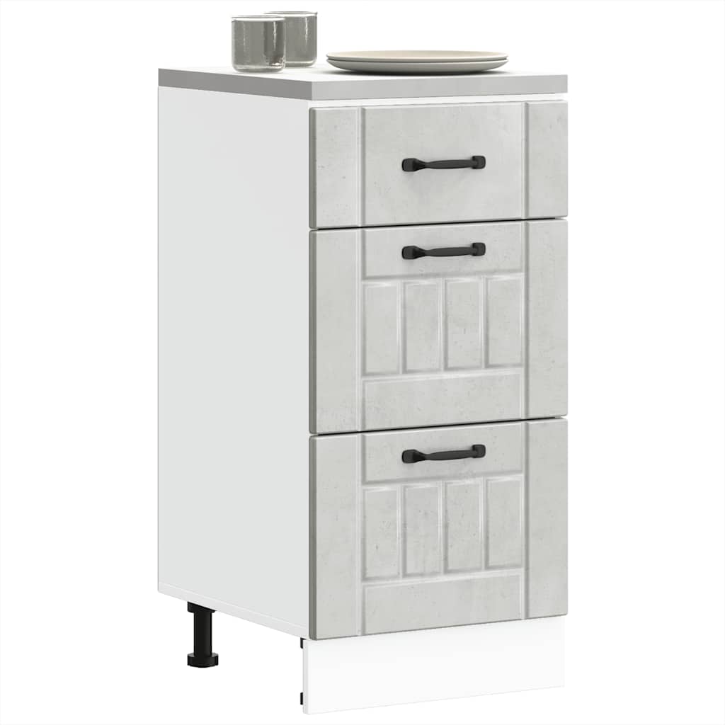 vidaXL Meuble bas de cuisine Lucca Gris béton Bois d'ingénierie