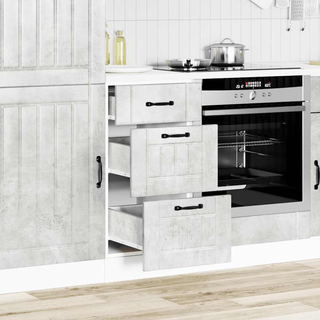 vidaXL Meuble bas de cuisine Lucca Gris béton Bois d'ingénierie