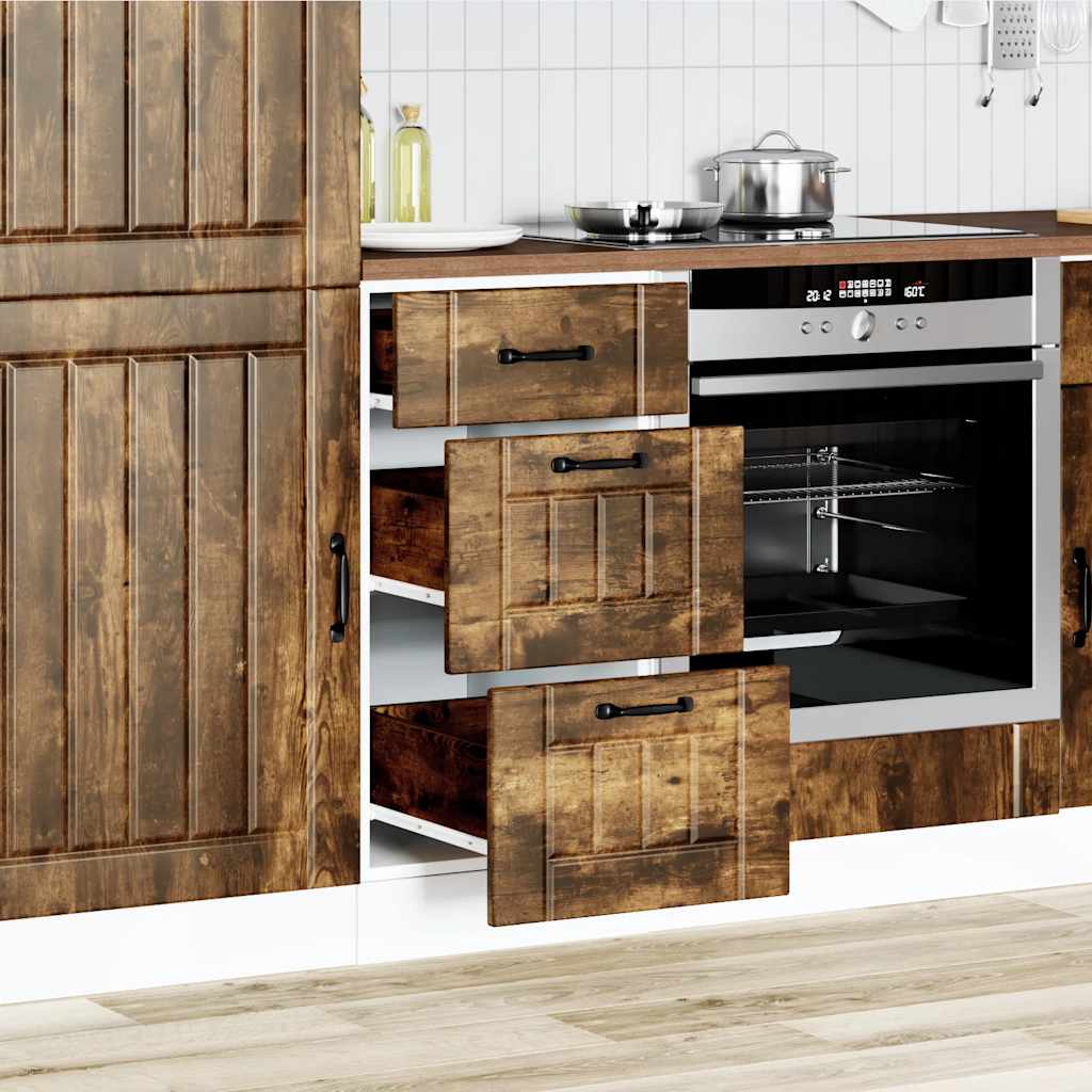 vidaXL Küchen-Unterschrank Lucca Räuchereiche Holzwerkstoff