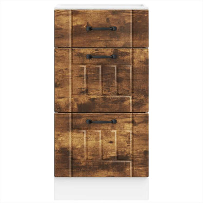 vidaXL Küchen-Unterschrank Lucca Räuchereiche Holzwerkstoff