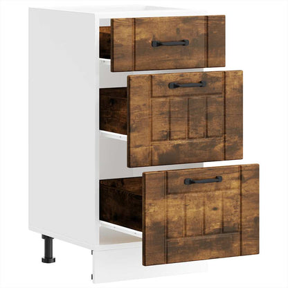 vidaXL Küchen-Unterschrank Lucca Räuchereiche Holzwerkstoff