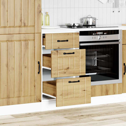 vidaXL Meuble bas de cuisine Lucca Chêne artisan MDF