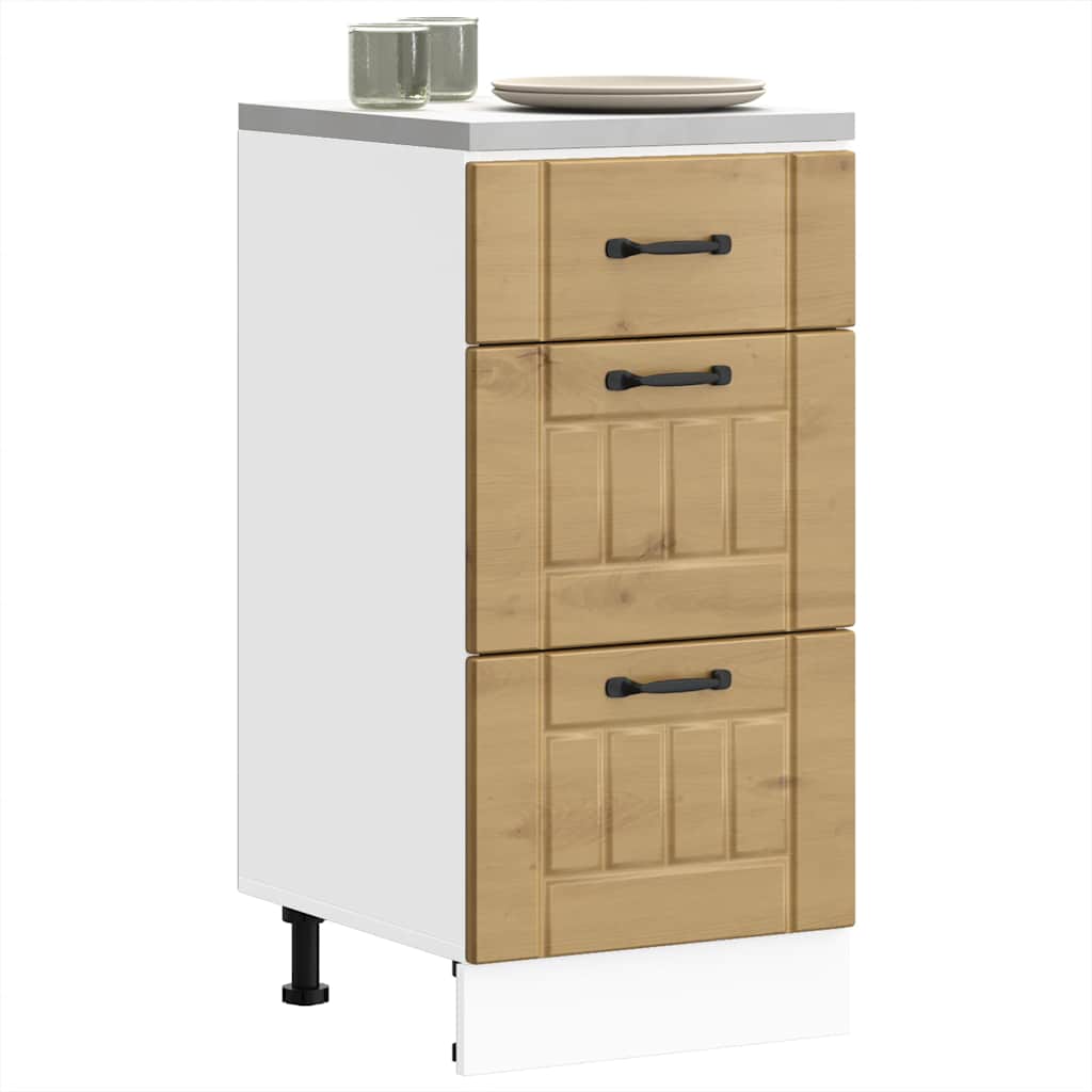 vidaXL Meuble bas de cuisine Lucca Chêne artisan MDF