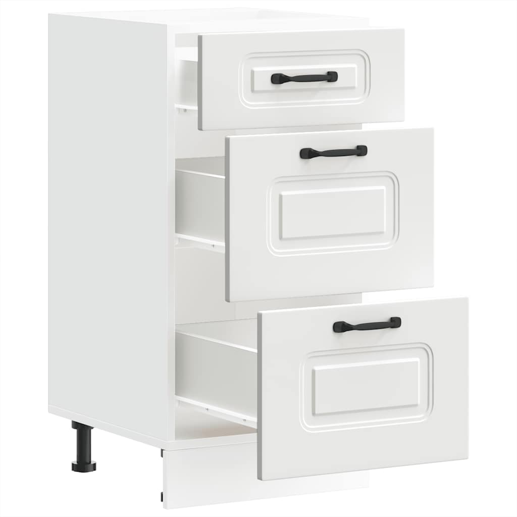 vidaXL Meuble bas de cuisine Kalmar Blanc Bois d'ingénierie