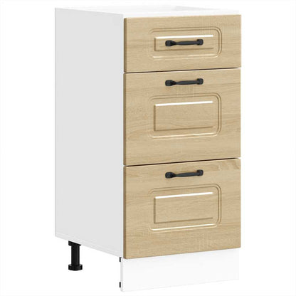 vidaXL Meuble bas de cuisine « Kalmar » blanc brillant, bois d'ingénierie