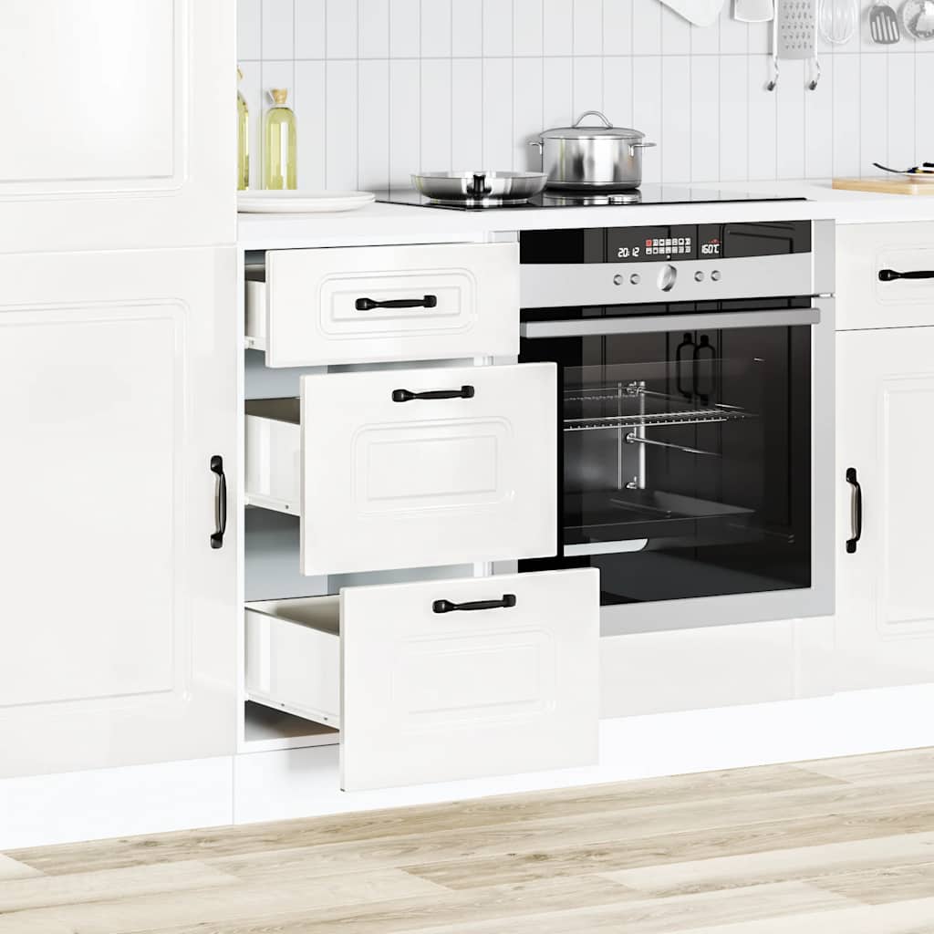 vidaXL Meuble bas de cuisine « Kalmar » blanc brillant, bois d'ingénierie
