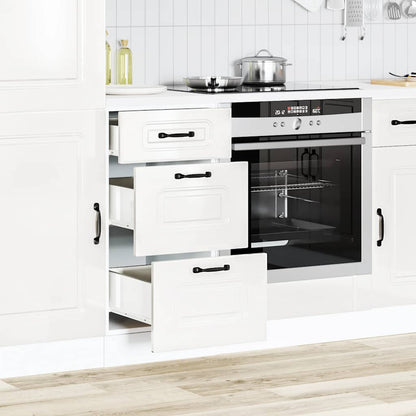 vidaXL Meuble bas de cuisine « Kalmar » blanc brillant, bois d'ingénierie