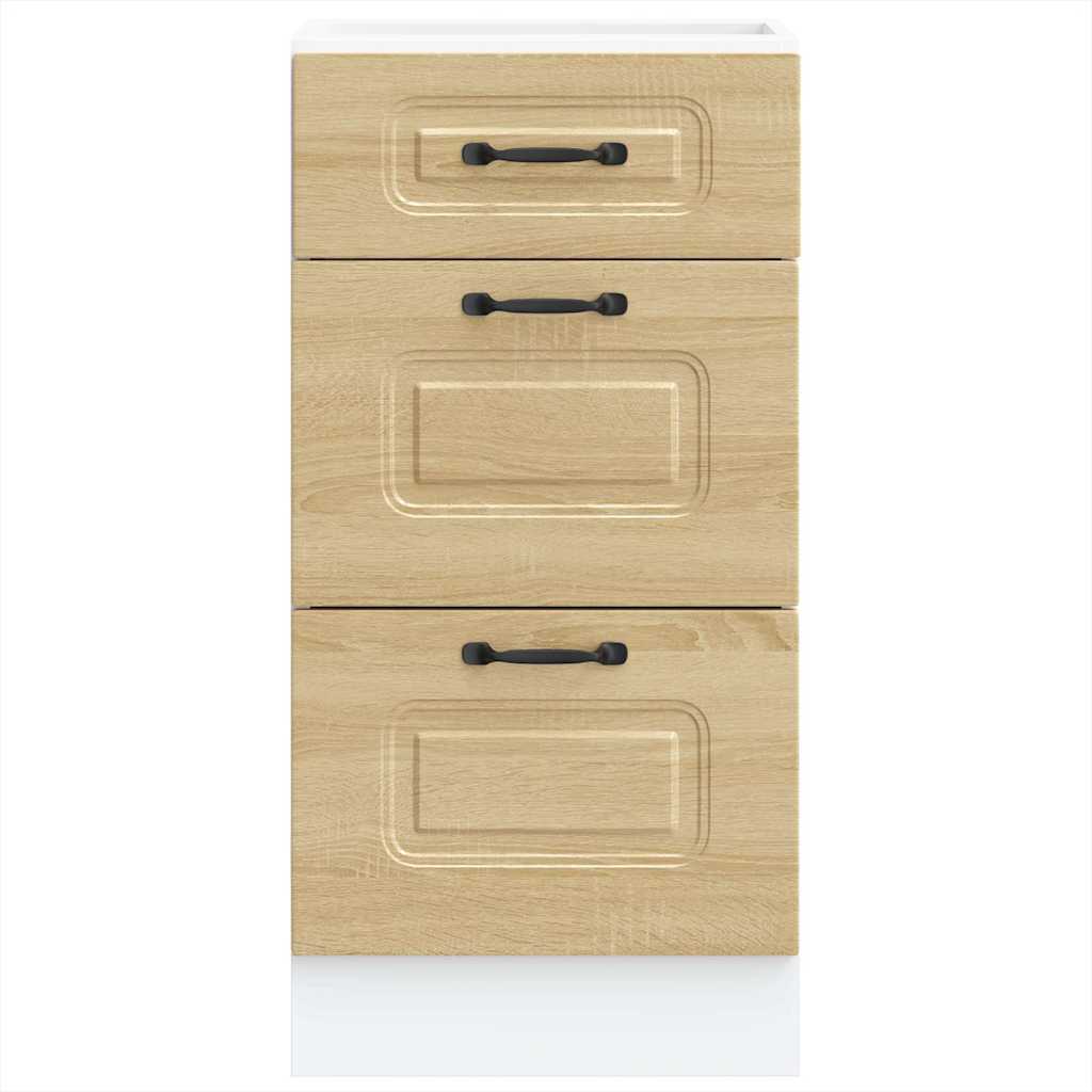 vidaXL Meuble bas de cuisine « Kalmar » blanc brillant, bois d'ingénierie