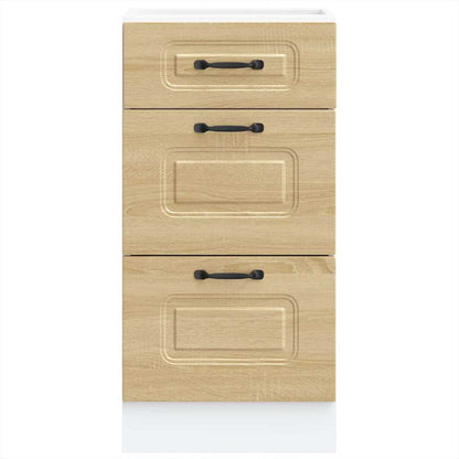 vidaXL Meuble bas de cuisine « Kalmar » blanc brillant, bois d'ingénierie