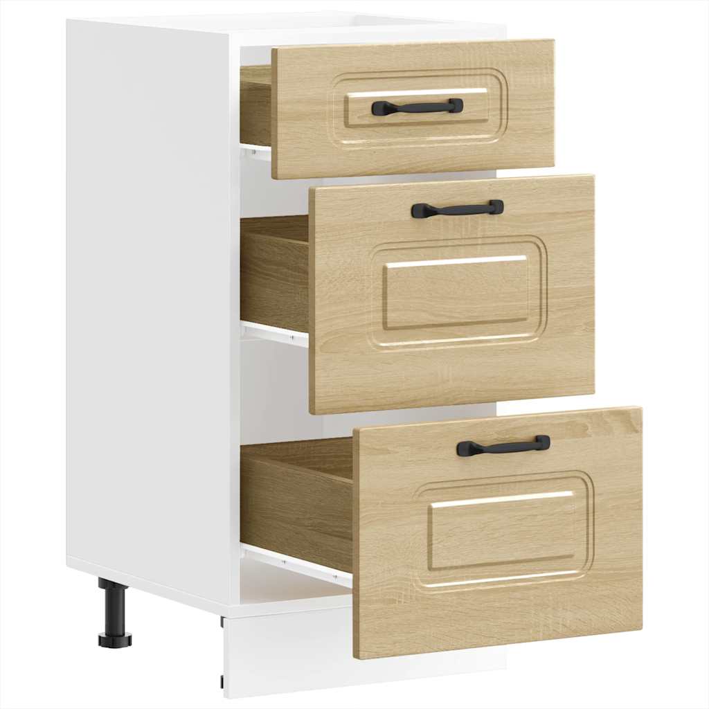 vidaXL Meuble bas de cuisine « Kalmar » blanc brillant, bois d'ingénierie