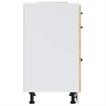 vidaXL Meuble bas de cuisine « Kalmar » blanc brillant, bois d'ingénierie