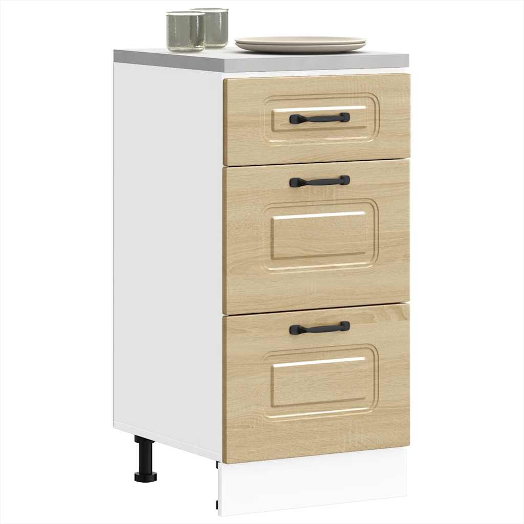 vidaXL Meuble bas de cuisine « Kalmar » blanc brillant, bois d'ingénierie