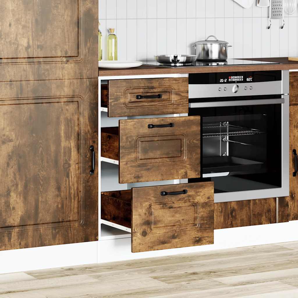 vidaXL Küchenunterschrank Kalmar Räuchereiche Holzwerkstoff