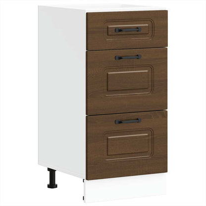 vidaXL Meuble bas de cuisine Kalmar Marron Aspect chêne Bois d'ingénierie