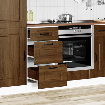 vidaXL Meuble bas de cuisine Kalmar Marron Aspect chêne Bois d'ingénierie
