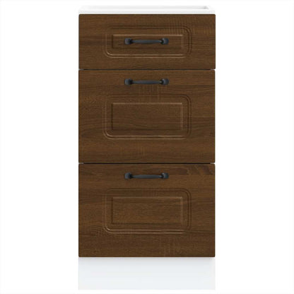 vidaXL Meuble bas de cuisine Kalmar Marron Aspect chêne Bois d'ingénierie