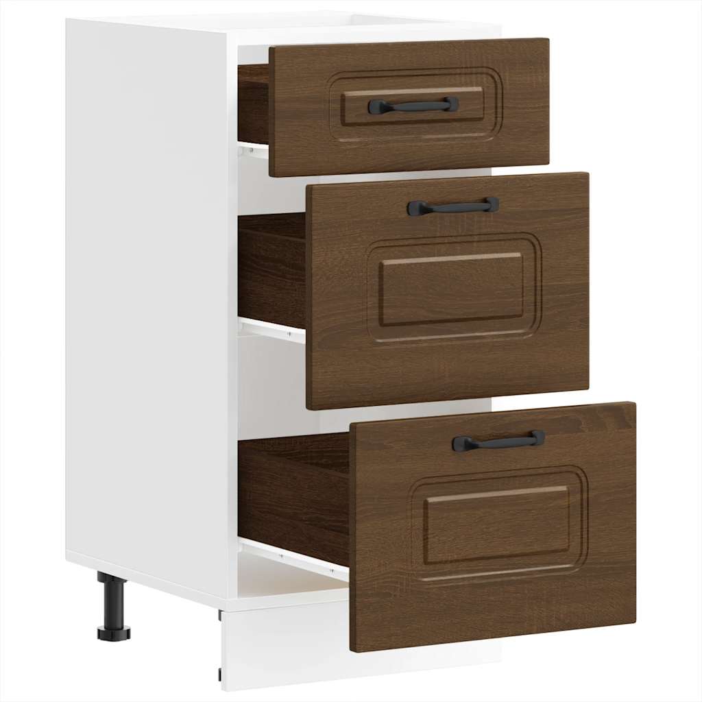 vidaXL Meuble bas de cuisine Kalmar Marron Aspect chêne Bois d'ingénierie