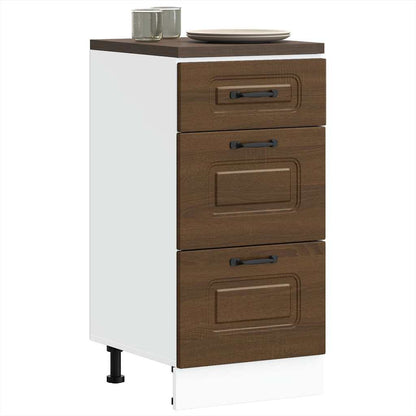 vidaXL Meuble bas de cuisine Kalmar Marron Aspect chêne Bois d'ingénierie
