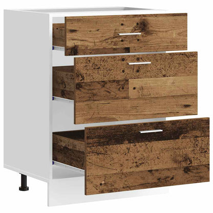 vidaXL Meuble bas de cuisine Lyon aspect vieux bois, bois d'ingénierie
