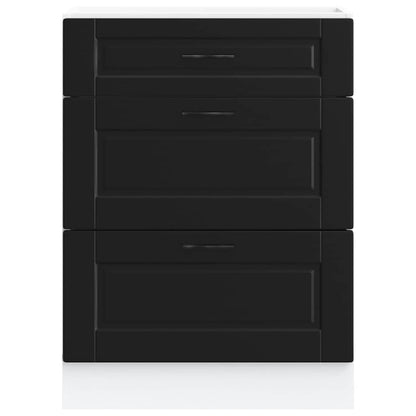 vidaXL Meuble bas de cuisine « Porto » noir, bois d'ingénierie