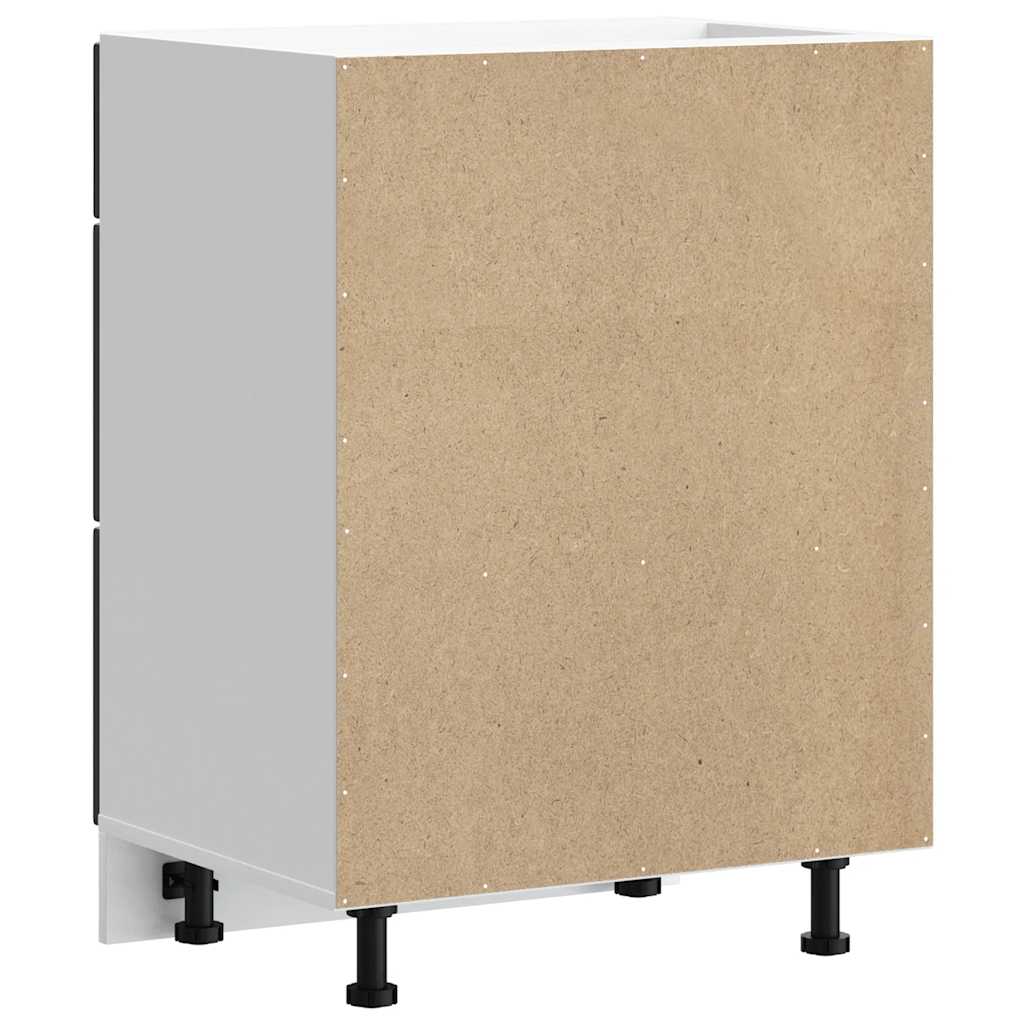 Küchenunterschrank „Porto“ Schwarz Holzwerkstoff