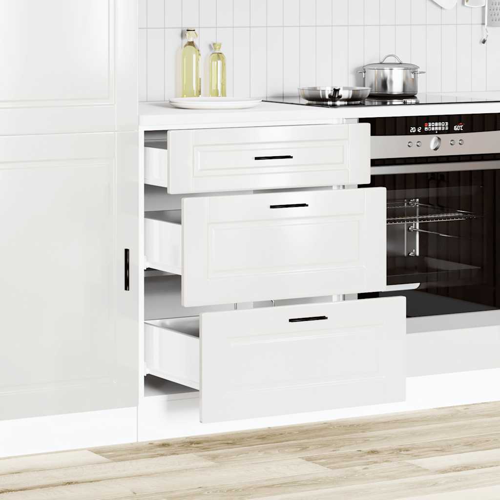 vidaXL Meuble bas de cuisine « Porto » blanc brillant, bois d'ingénierie
