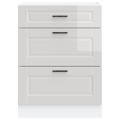vidaXL Meuble bas de cuisine « Porto » blanc brillant, bois d'ingénierie