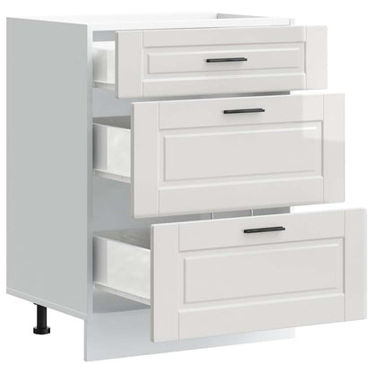 vidaXL Meuble bas de cuisine « Porto » blanc brillant, bois d'ingénierie
