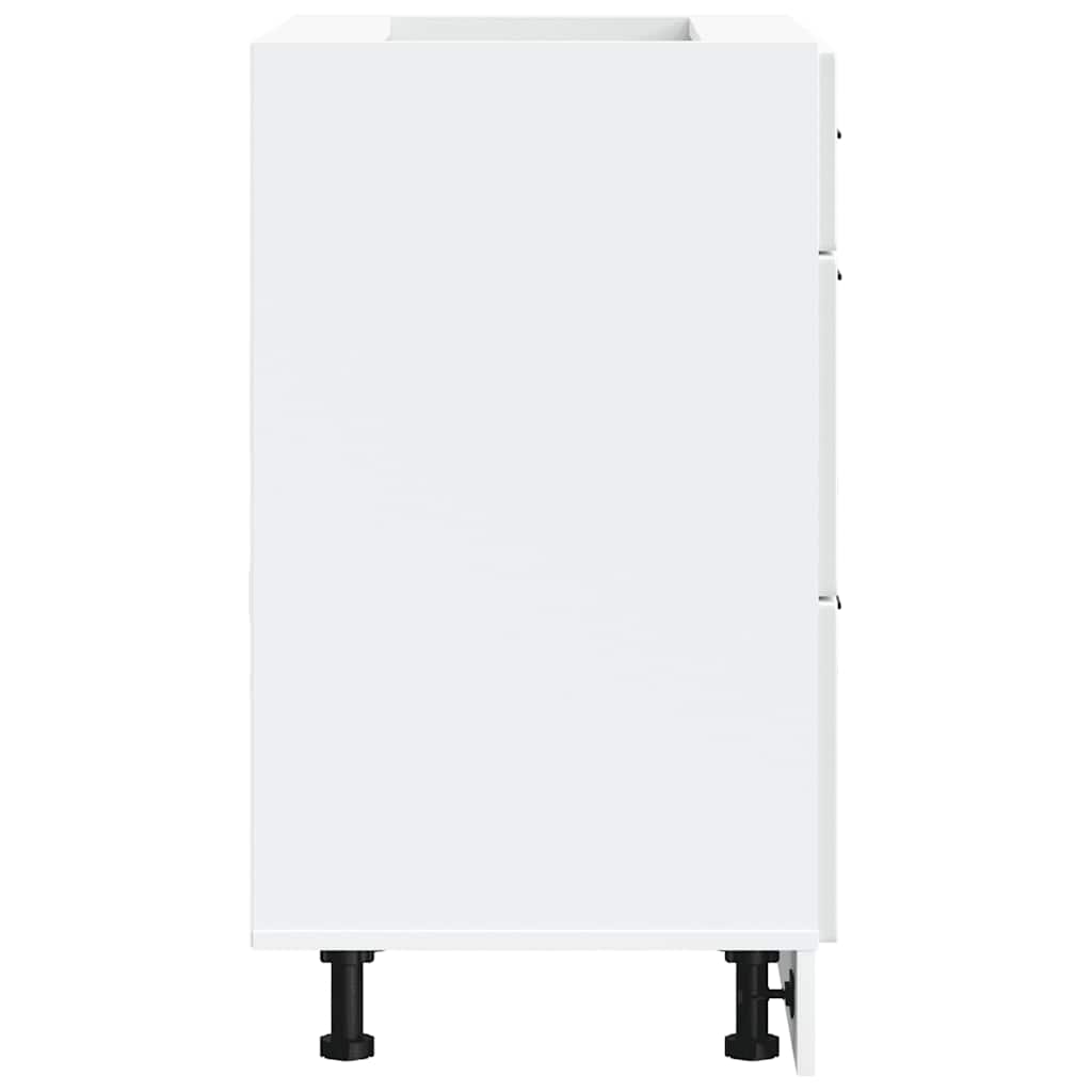 vidaXL Meuble bas de cuisine « Porto » blanc brillant, bois d'ingénierie