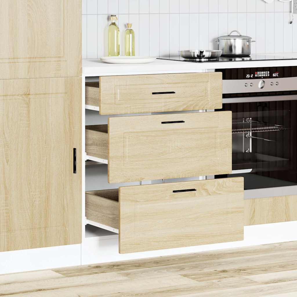 vidaXL Meuble bas de cuisine Porto en aggloméré coloris chêne Sonoma