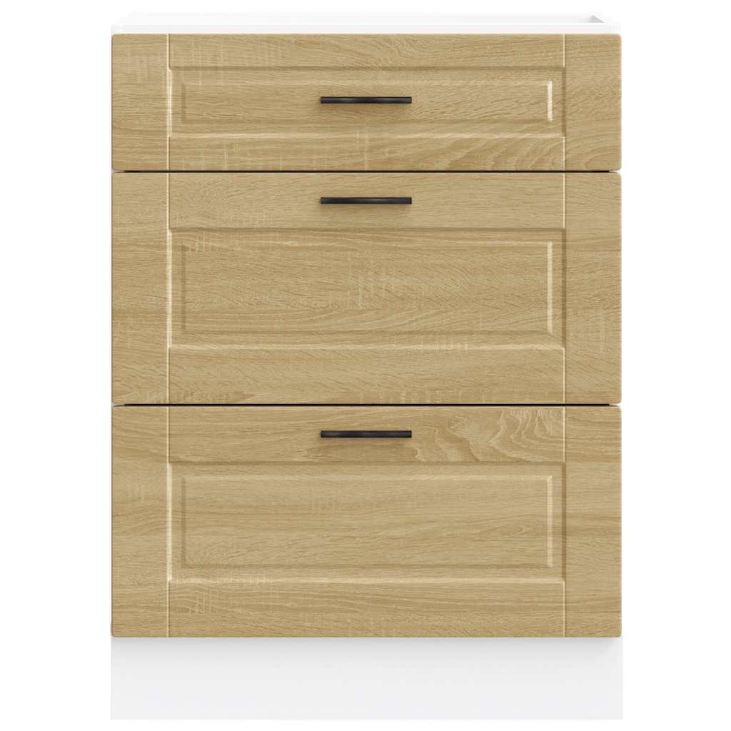 vidaXL Meuble bas de cuisine Porto en aggloméré coloris chêne Sonoma