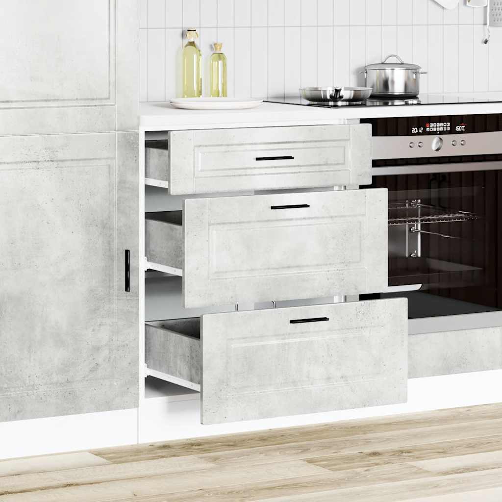 vidaXL Meuble bas de cuisine Porto gris béton bois d'ingénierie