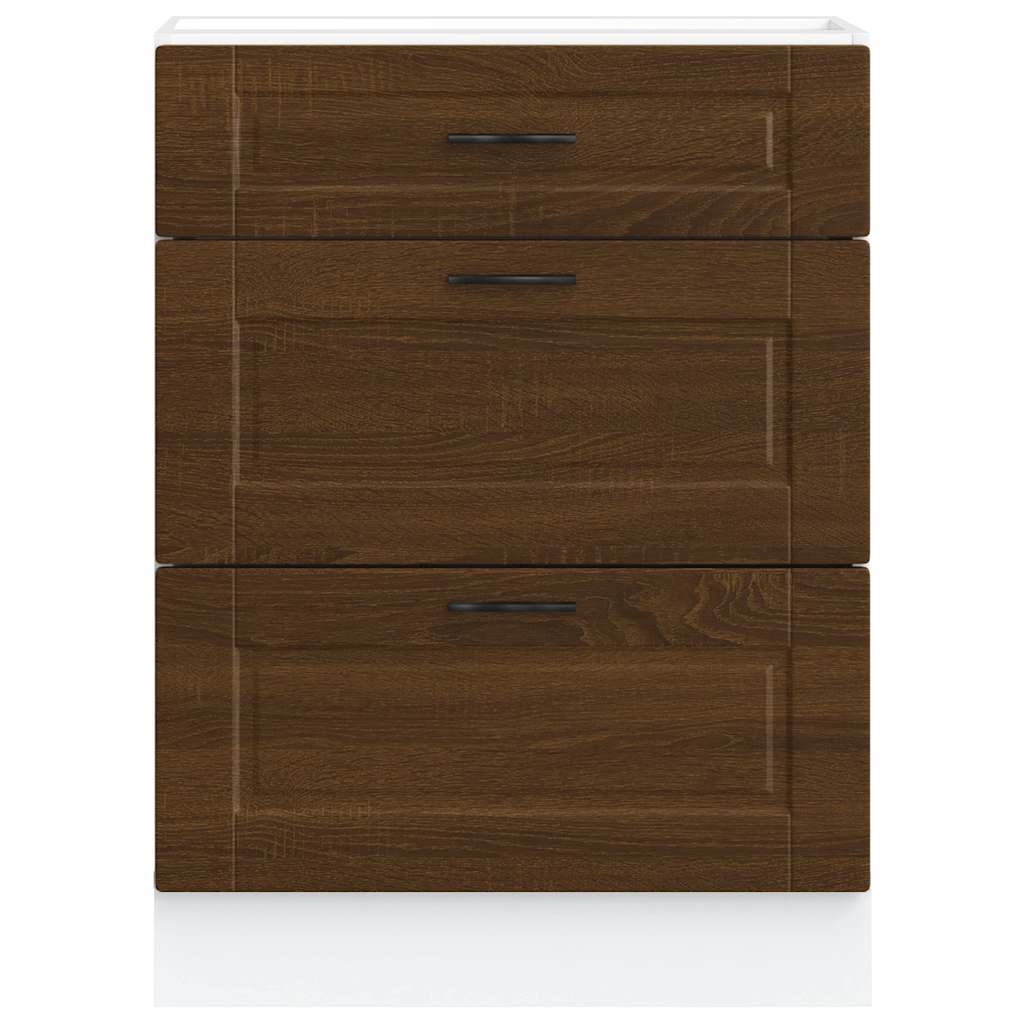 vidaXL Meuble bas de cuisine Porto aspect chêne marron bois d'ingénierie