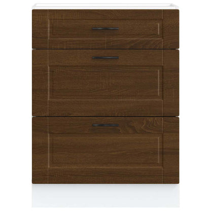 vidaXL Meuble bas de cuisine Porto aspect chêne marron bois d'ingénierie