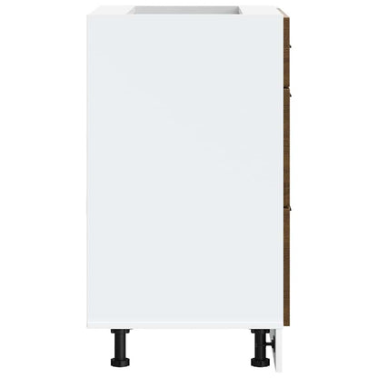 Küchenunterschrank Porto Braun Eichen-Optik Holzwerkstoff