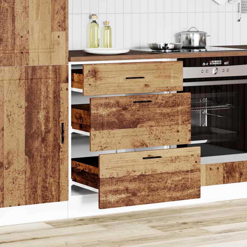 vidaXL Küchenunterschrank Porto Altholz-Optik Holzwerkstoff