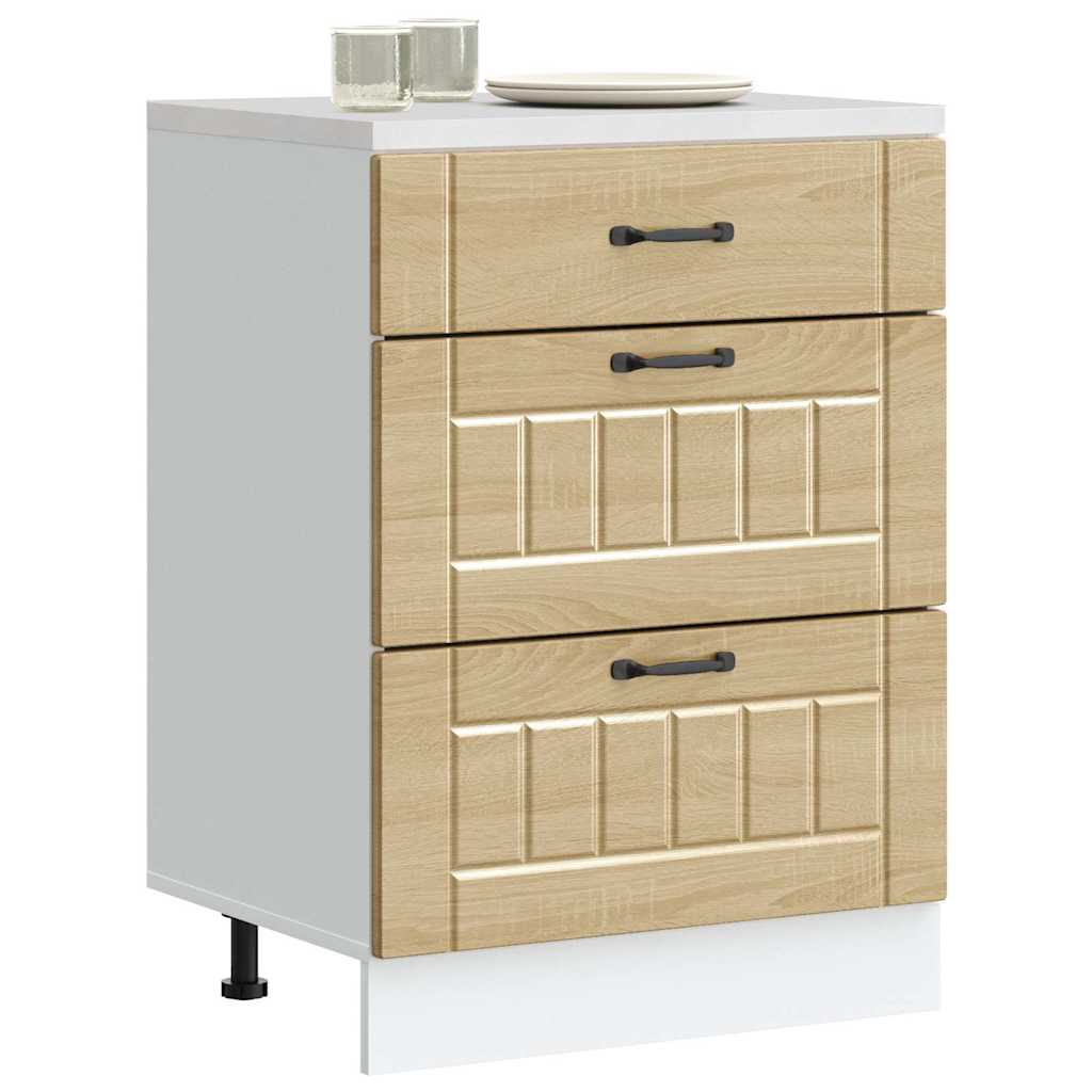 vidaXL Küchen-Unterschrank Lucca Sonoma-Eiche Holzwerkstoff