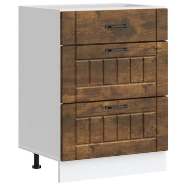 vidaXL Meuble bas de cuisine Lucca Chêne fumé en bois d'ingénierie