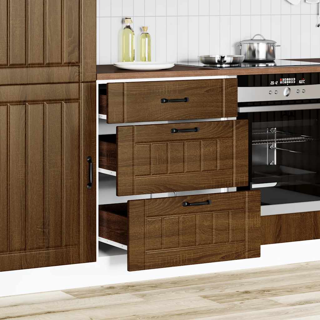 vidaXL Meuble bas de cuisine Lucca Aspect chêne marron Bois d'ingénierie