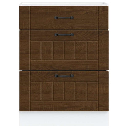 vidaXL Meuble bas de cuisine Lucca Aspect chêne marron Bois d'ingénierie