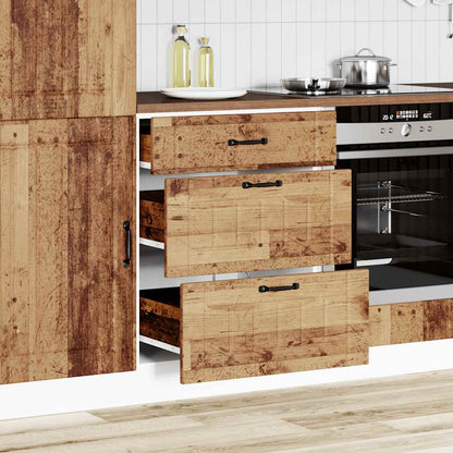 vidaXL Küchen-Unterschrank Lucca Altholz-Optik Holzwerkstoff