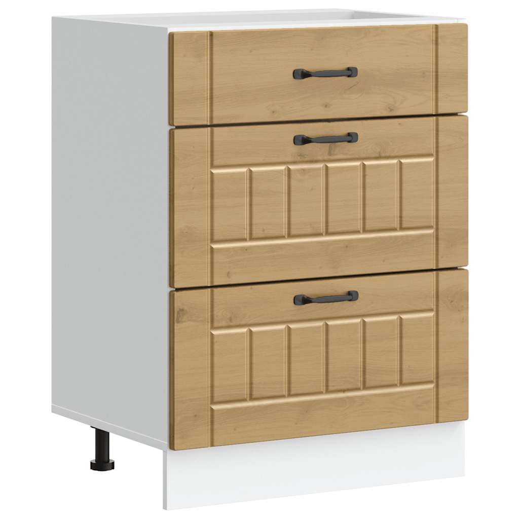vidaXL Küchen-Unterschrank Lucca Artisan-Eiche Holzwerkstoff