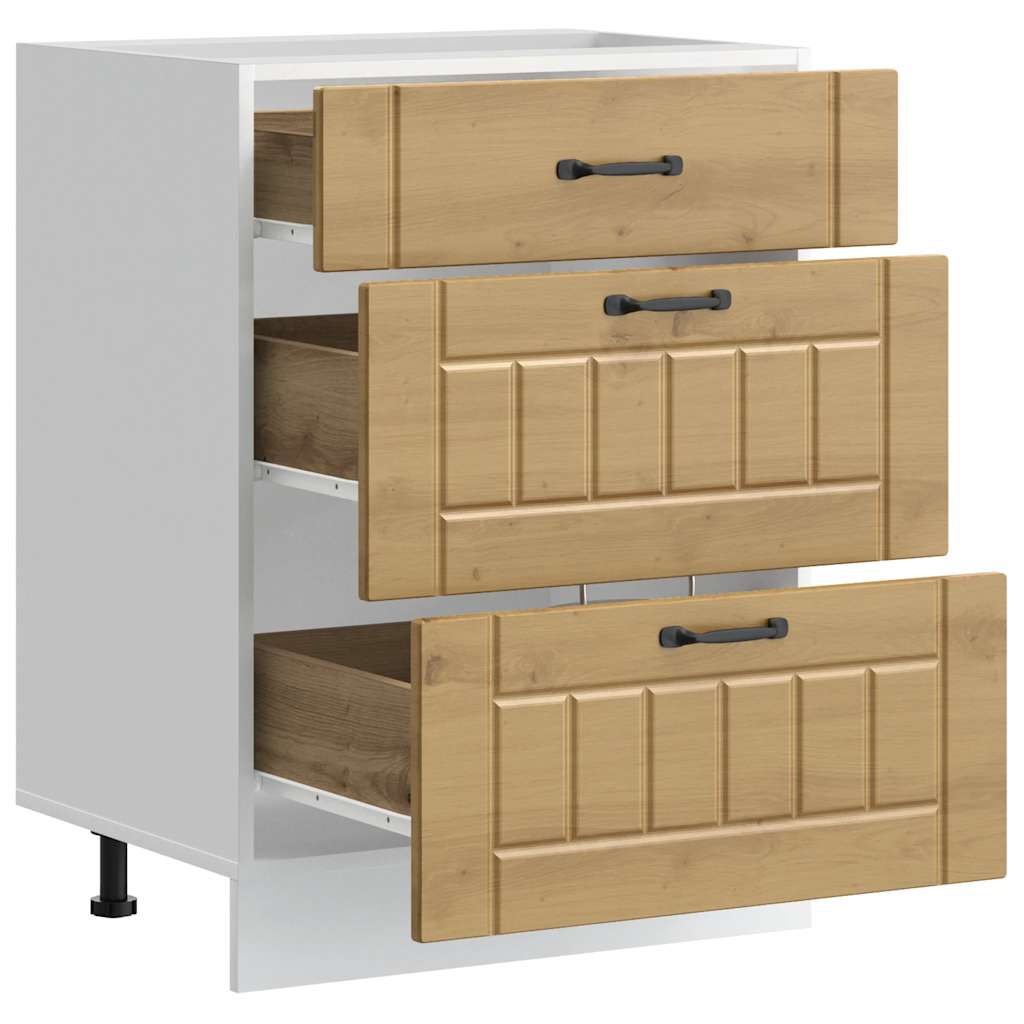 vidaXL Küchen-Unterschrank Lucca Artisan-Eiche Holzwerkstoff