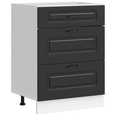 vidaXL Meuble bas de cuisine « Kalmar » Noir Bois d'ingénierie